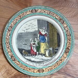 Adams Decorative Plate with Green Accents- Cries Of London-Milk Maids